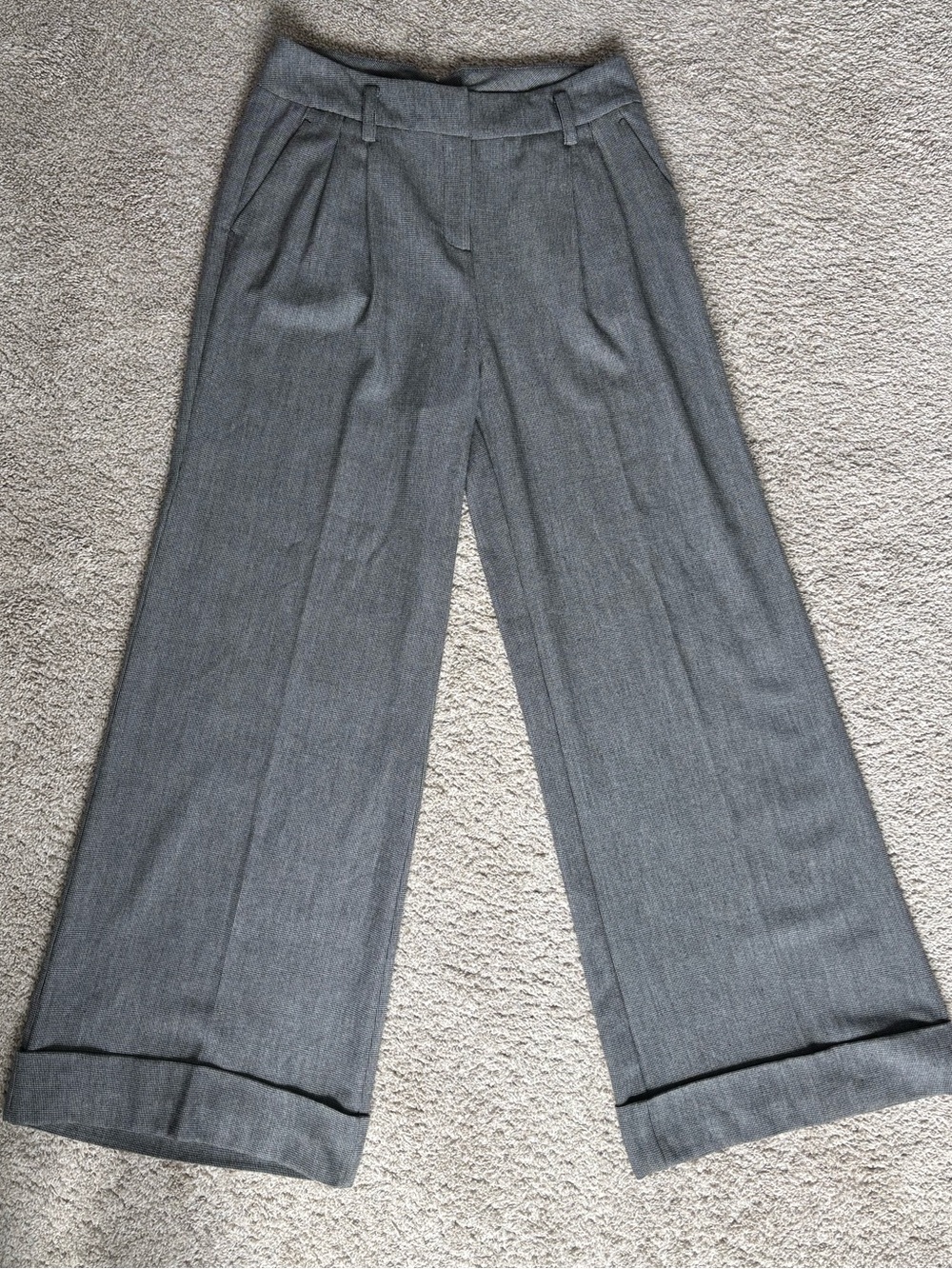 Classic Wide-Leg Grey Dress Pants New York & Co Academia Old Money